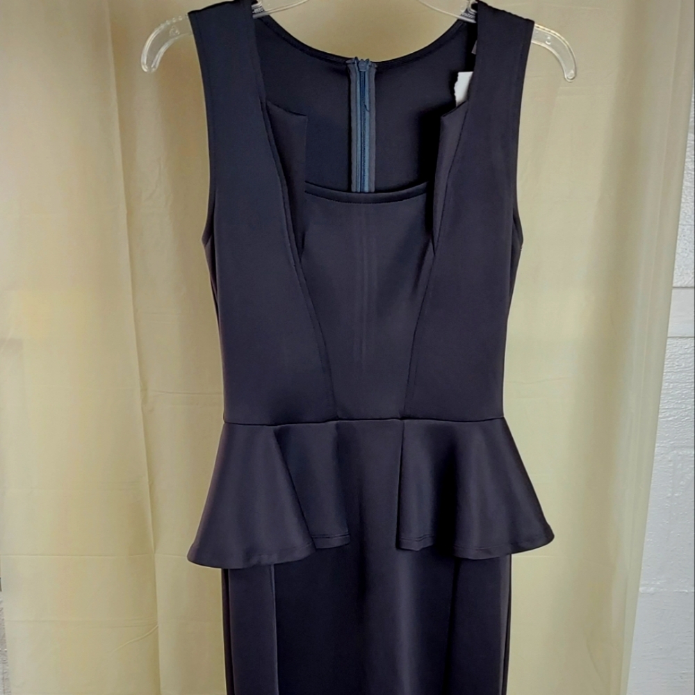 New Black Dress Peplum Waist Size Small Sleeveless